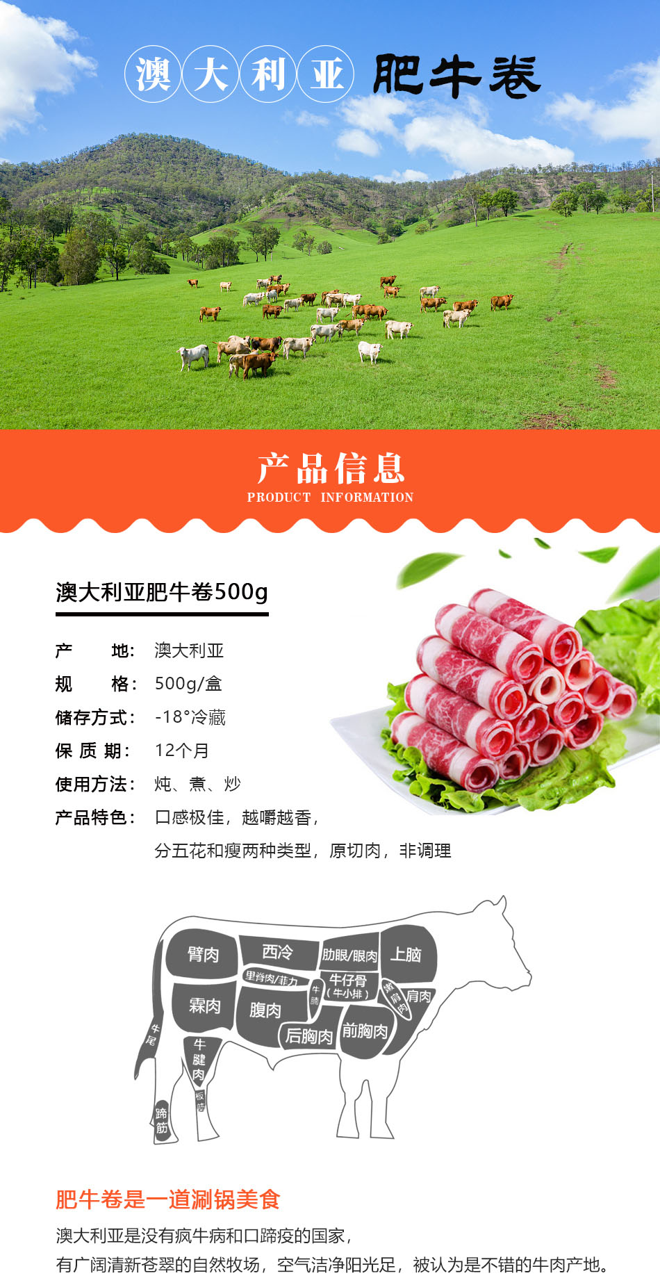 精选肉类 > 精选鲜肉 > 澳大利亚肥牛卷